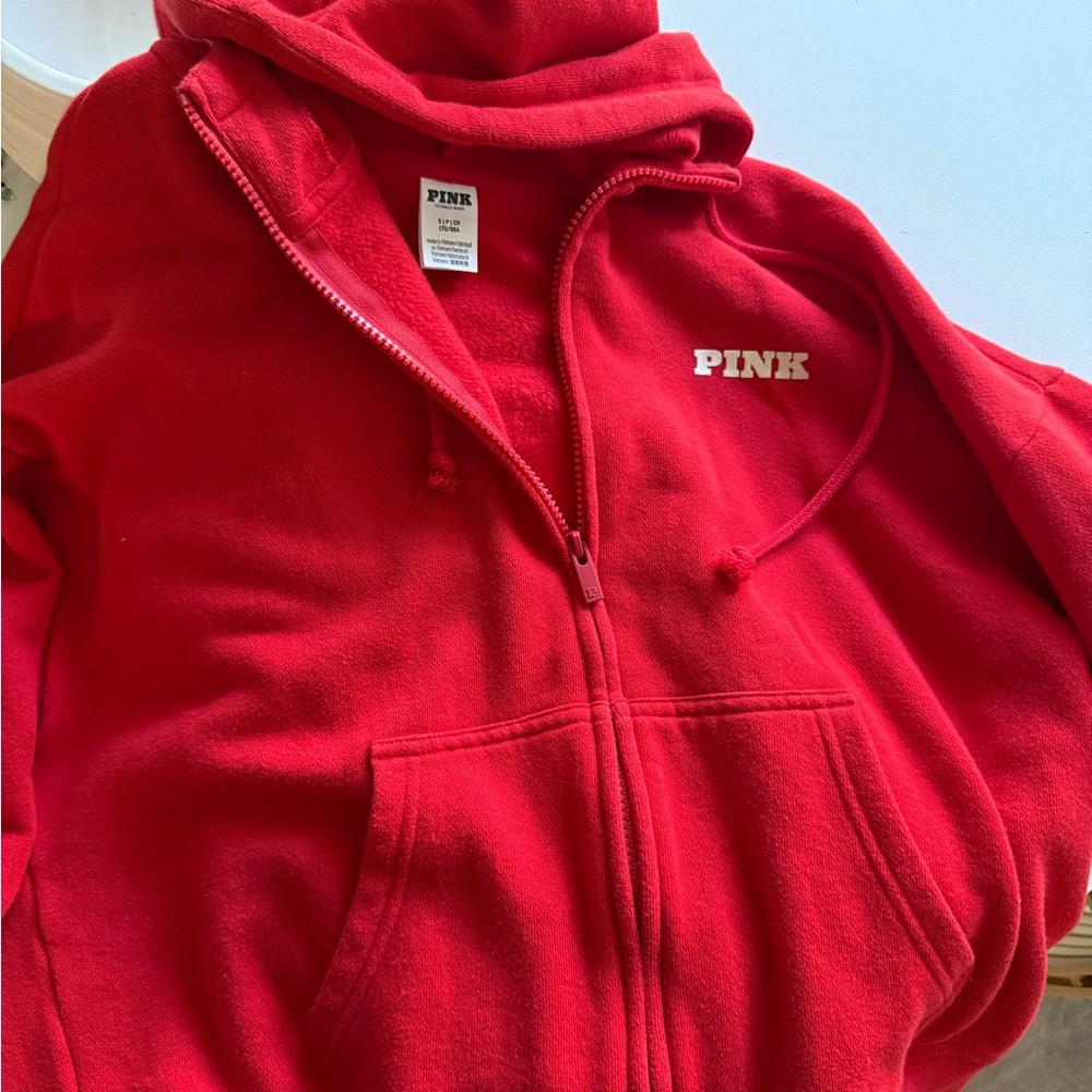 PINK set Red Hoodie & Flared Pants
